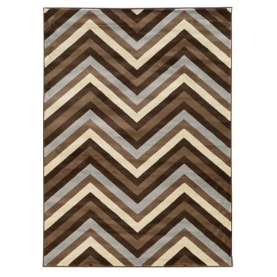 2'x3' Roma Chevron Accent Rug Chocolate/Beige - Linon