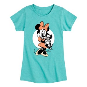 Girls' - Disney - Minnie Mouse & Figaro Hugs Fitted Short Sleeve Graphic T-Shirt - 1 of 4