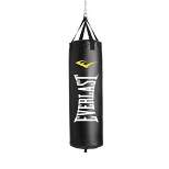 Everlast Nevatear Pre Stuffed 80 Pound Indoor Gym Kick Boxing Punching Training Shock Absorbing Heavy Bag with Nylon Straps, Black