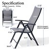 Crestlive Products 2-piece Patio Dining Chair Foldable Outdoor Chair with Adjustable Backrest Iron Frame - 3 of 4