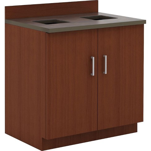 Safco Break Room Waste Management Base Cabinet Mahogany Slate 36hx36wx25d 1707mh Target