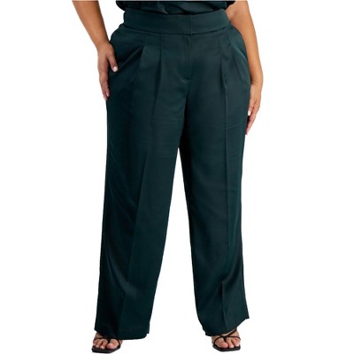 bar III Womens Pleated Wide leg Dress Pants