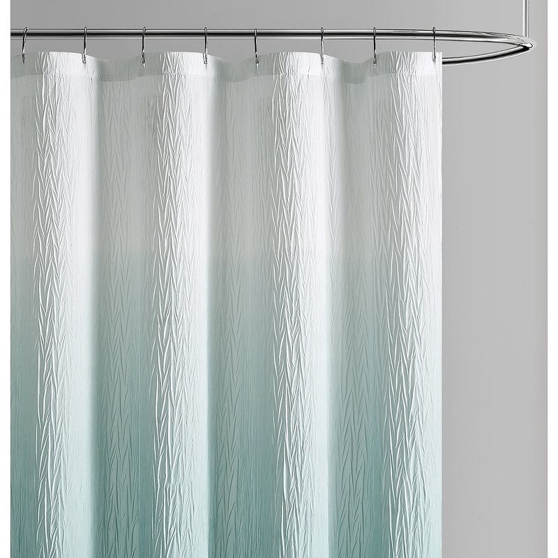 Kate Aurora Spa Essential Aqua Crushed Ombre Fabric Shower Curtain - 72 in. W x 72 in. L, 3 of 6