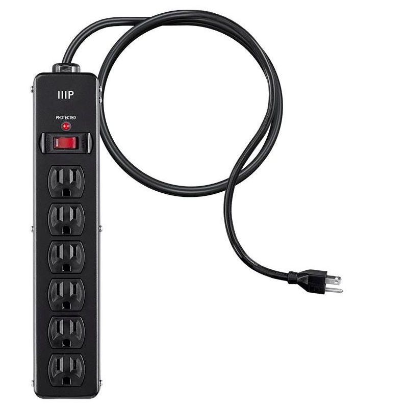 Monoprice Heavy Duty 6 Outlet Metal Surge Power Strip - Black With 6 Feet Cord | 540 Joules, 3 of 7
