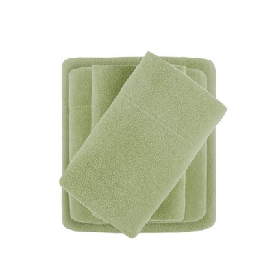 Green Plaid Twin Polyester Micro Fleece Sheet Set