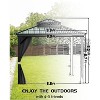 10 ft x10 ft Hardtop Gazebo, Black Frame with Gray Curtains, Double Metal Roof, Aluminum Alloy Frame, Net, Heavy Duty, for Patio, Backyard, Garden - 2 of 4