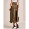 INSPIRE CHIC Women's Satin Maxi Fall High Waist Casual Cocktail Party Wedding Mermaid Long Skirts - 4 of 4