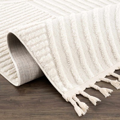 Hauteloom Guiling 3D Rainbow Area Rug with Tassels