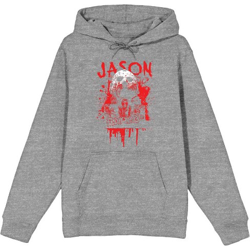 Friday The 13th Blood Splatter Jason Mask Long Sleeve Adult Hooded