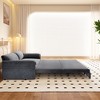 Whison 3-in-1 Velvet Queen Sleeper Sofa Bed & Chaise Lounge with Side Storage Pockets, 2 Seats - 4 of 4