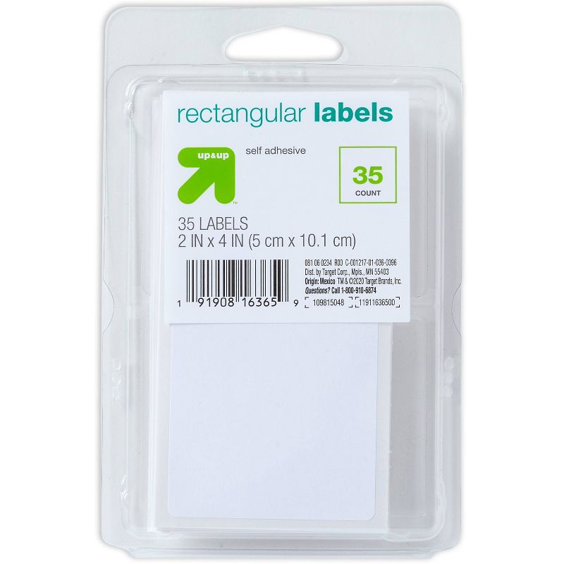 35ct 2&#34;x4&#34; Rectangular Labels White - up &#38; up&#8482;, 1 of 4