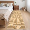 Washable Area Rugs for Living Room Bedroom Modern Geometric Striped Rugs Non-Slip Low Pile Soft Foldable Accent Rug - 3 of 4
