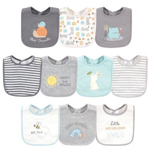 Hudson Baby Infant Boy Cotton Bibs, Best Friends, One Size - 1 of 4