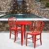 Flash Furniture Commercial Grade 24" Round Metal Indoor-Outdoor Table Set with 2 Vertical Slat Back Chairs - 2 of 4