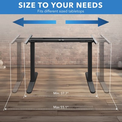 Mount-It! Dual Motor Black Adjustable Standing Desk Base