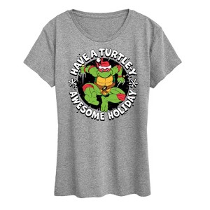 Women's - Teenage Mutant Ninja Turtles - Have A Turtley Awesome Holiday Short Sleeve Graphic T-Shirt - 1 of 4