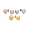 Steeltime Stainless steel and 18kt gold, 18kt rose gold plated stud earrings - 2 of 4