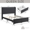 Queen Size Bed Frame With 2 Storage Drawers, Headboard, Built-in USB Charging, Storage Shelf Upholstered Bed Frame, No Box Spring Needed Bed Frame - 2 of 4