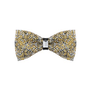 INSPIRE CHIC Women's Fine Diamonds Shiny Adjustable Bow Tie - 1 of 4