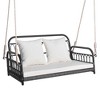 Costway Patio Swing Chair 2-Person Hanging Seat Outdoor Wicker Loveseat Cushioned Porch - 4 of 4