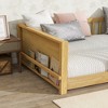 KWPZQEB Twin Size Floor Bed Frame with Safety Guardrails & Book Rack, Wood Floor Bed with Fence, Montessori Floor Beds for Girls and Boys - 4 of 4