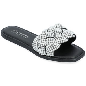 Journee Collection Womens Railley Slip On Slide Flat Sandals - 1 of 4