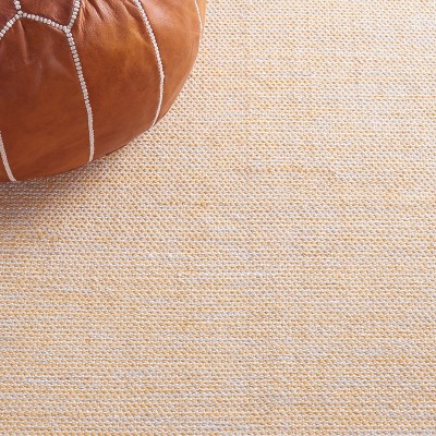 Handwoven Yellow and Ivory Cotton Flatweave Area Rug 2' x 3'