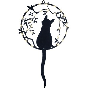 Collections Etc Solar Powered Metal Cat Dangler Garden Mobile NO SIZE - 1 of 2
