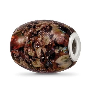 Black Bow Jewelry Fenton Multicolor Calico Kitty Glass & Sterling Silver Bead Charm - 1 of 4