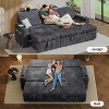 Vipbear 101" Sectional Sleeper Sofa Bed, Pull-Out Bed, Reclining Backrest, Reversible Storage Chaise, USB Ports & Cup Holders - 2 of 4