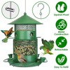 LakeForest "Squirrel-Proof Metal Wild Bird Feeder with Chew-Proof Design, 360° Perches & Water Cups for Outdoors"Green - 4 of 4