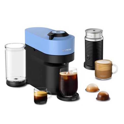 Nespresso Vertuo Pop Coffee Machine With Aeroccino By De longhi Pacific Blue Env92aae Milk Frother Removable Reservoir Target