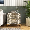 Hommoo Painted Printing End Table Bedside Table White - 2 of 4