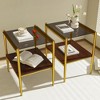 NicBex Set of 2 Rectangle Tempered Glass Coffee Table with Storage Layer,Modern End Table,Center Table for Living Room - 2 of 4