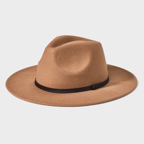 Men's Poly Wool Fedora - Goodfellow & Co™ Camel Brown L/XL