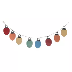 Transpac Metal 55.12 in. Multicolored Christmas Festive Light Banner