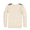 Hope & Henry Boys' Crew Neck Cable Sweater with Suede Detail, Infant, 12-18 Months - 3 of 4