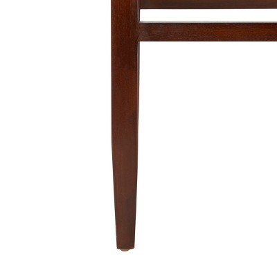 Cognac Woven Leather and Walnut Counter Stool