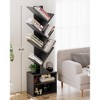 HDZNVF 6 Tier Tree Bookshelf, Small Bookcase With Storage Cabinet, Floor Standing Book Shelf,Black - 2 of 4