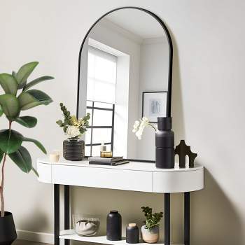 Neutypechic Simple Modern Rectangle With Rounded Top Decorative Wall Mirror