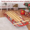 Costway 54''Kids Wooden Snow Sled Runners Steering Bar Steering Snow Slider - 4 of 4