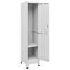 Locker Grey Steel Large Locker Cabinet Rectangular Industrial  vidaXL - 4 of 4