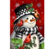 Briarwood Lane Winter House Flag 40x28 For Outdoor Snowman With Cardinals For Winter House Flag - 3 of 4