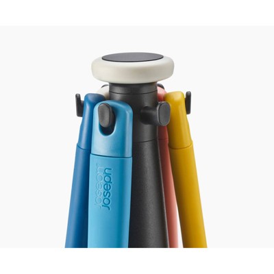 Multicolor Silicone and Nylon 6-Piece Kitchen Utensil Set with Rotating Stand
