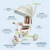 7-in-1 Foldable Baby Tricycle w/ Parent Handle, Safety Harness & Canopy ¨C Adjustable for Ages 1-6, Balance Bike & Stroller Modes - 4 of 4