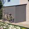 Vynxaria 4x9FT Outdoor Metal Storage Shed, Garden Tool House with Sloping Roof, 2 Vents & 1 Side Open Door for Backyard/Patio/Garage, Gray - 3 of 4