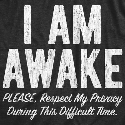 Мужские футболки Crazy Dog T-Shirts, Inc. Mens I Am Awake Please Respect My Privacy During This Difficult Time T Shirt Funny Sleepy Joke Tee for Guys - Crazy Dog Men's T Shirt With 5XL — фото 2