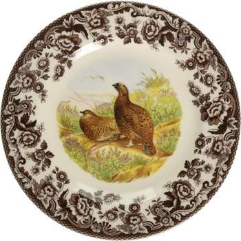 Spode Woodland 8” Dinner Plate, Perfect For Thanksgiving And Other Special Occasions, Made In England, Bird Motifs