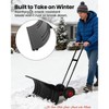 29/36-Inch Wide Snow Shovel w/ Wheels, Heavy Duty Metal Snow Pusher Shovel w/5-Position Angled Blade & Adjustable Handle - 4 of 4
