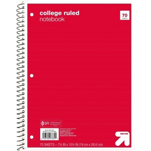 College Ruled 1 Subject Flexible Paperboard Cover Spiral Notebook - up&up™ - 1 of 2